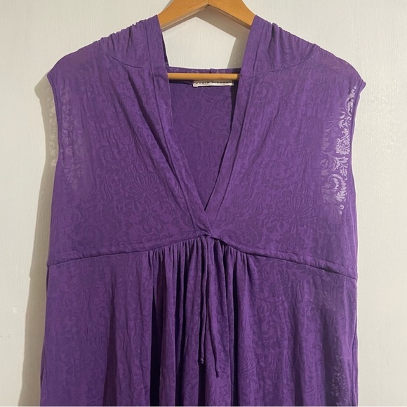 Robin Piccone Purple Hooded Coverup Dress Sleeveless Paisley Print - Picture 2 of 11